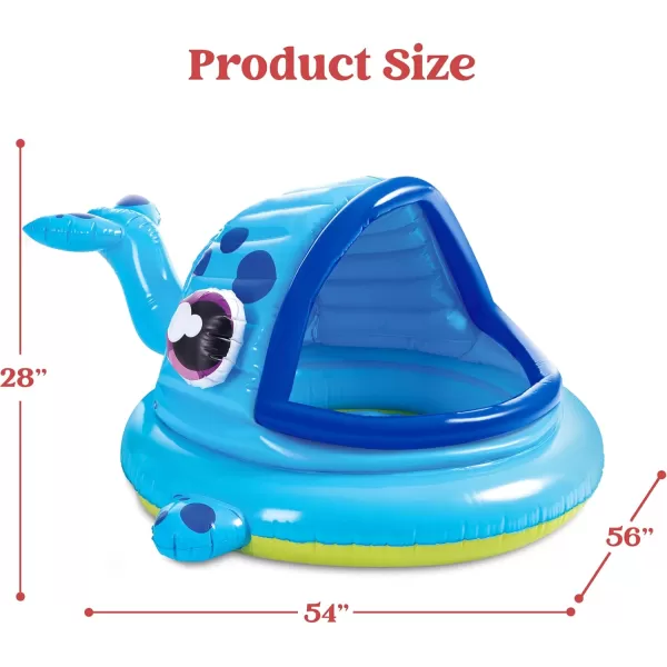 JOYIN Inflatable Shade Kiddie PoolWhale Baby Pool Tent Infant Swimming Pool for Kids 54quot x 56quot x 28quotBlow Up Toddler Pool for Swim Party Toys Summer Water Beach Fun
