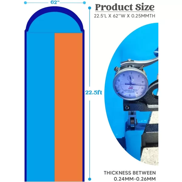 Sloosh 225ft Triple Water Slide and 3 Body Boards Backyard Lawn Water Slides with Outdoor Slip Sprinkler for Kids Adults Summer Water Fun Toy225FT Double Lanes