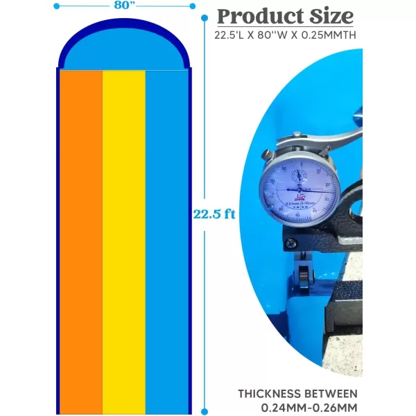 Sloosh 225ft Triple Water Slide and 3 Body Boards Backyard Lawn Water Slides with Outdoor Slip Sprinkler for Kids Adults Summer Water Fun Toy225FT Triple Lanes