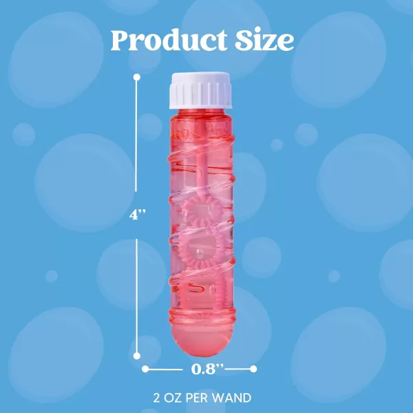 Sloosh 24 Pack 2oz Bubble Liquid Clear Bottle with Wand Set for Kids Bubble Toys Summer Bubble Fun Activity Easter and Assortment Party FavorsWhorl