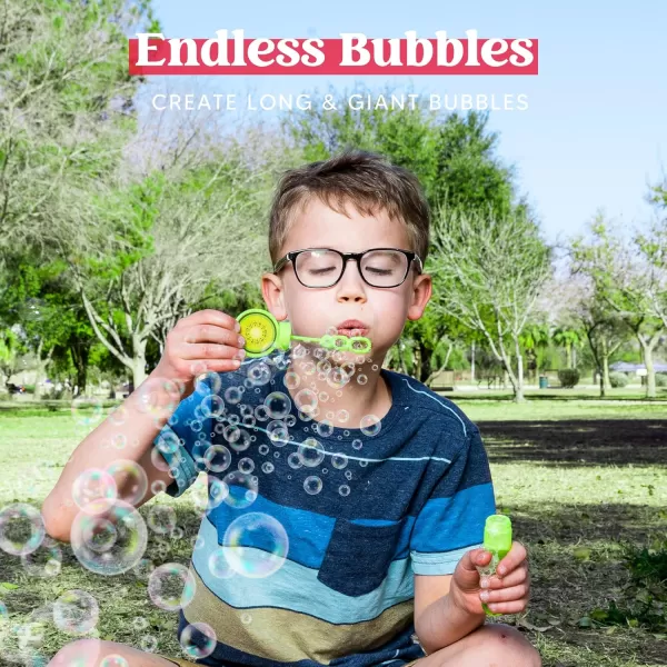 Sloosh 24 Pack Fruits Mini Bubble Wands 2 oz for Kids Bubble Toys Summer Bubble Fun Activity Easter Themed Birthday Wedding Assortment Party Favors Gift