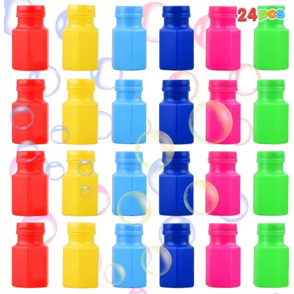 Sloosh 24 Pack Mini Bubble Bottles with Wand Bubble Refill for Kids Bubble Toys Summer Bubble Fun Activity Easter and Assortment Party Favors