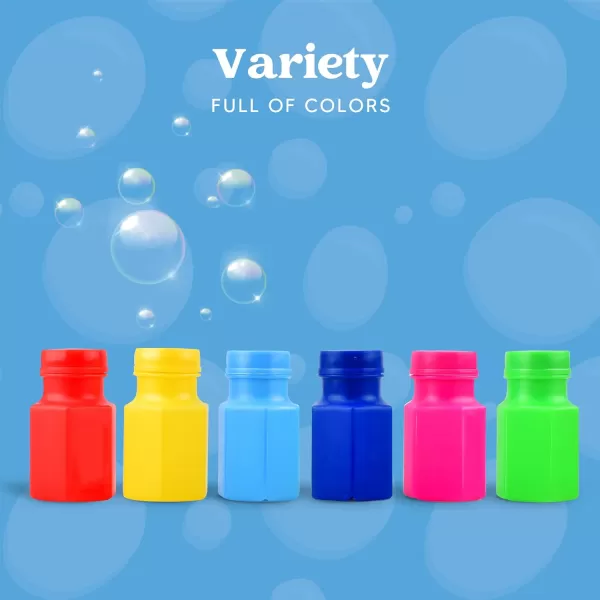 Sloosh 24 Pack Mini Bubble Bottles with Wand Bubble Refill for Kids Bubble Toys Summer Bubble Fun Activity Easter and Assortment Party Favors