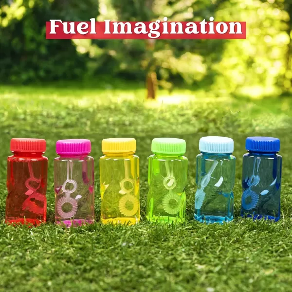 Sloosh 24 Pack Twisted Bubble Bottle with 2 oz Bubble Solution Set6 Color for Kids Bubble Toys Summer Bubble Fun Activity Easter and Assortment Party FavorsTwisted