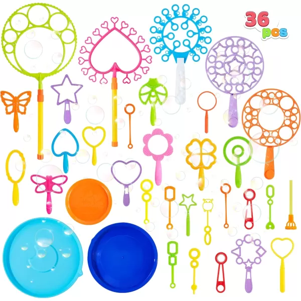 Sloosh 36 Packs Big Bubble Wands Set 20quot Giant Bubble Wand Toys with Tray Bulk Large Bubble Maker for Kids Adults Summer Toys Birthday Party Favors Outdoor ActivitiesClassic