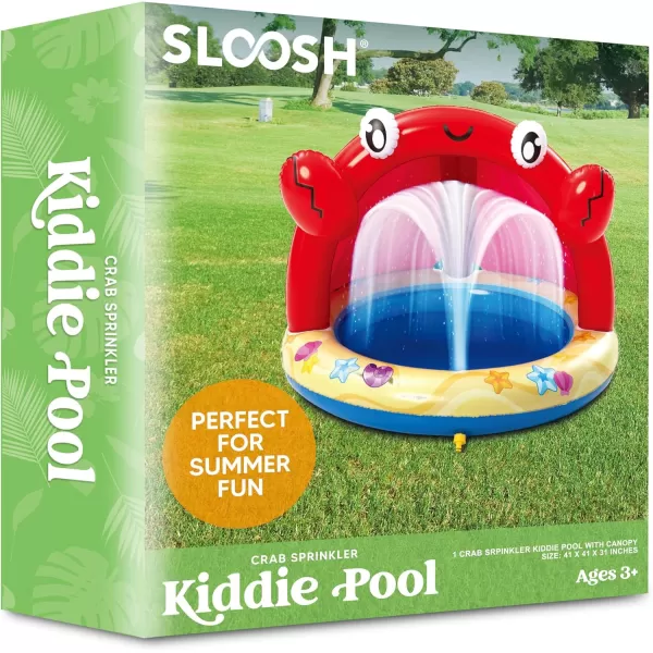 Sloosh Baby Pool Toddler Sprinkler Crab Splash Pool with Canopy Baby Wading Pool Inflatable Sprinkler for Learning Childrens Water Pool Toys Inflatable Kiddie Pool for Outdoor Summer Water