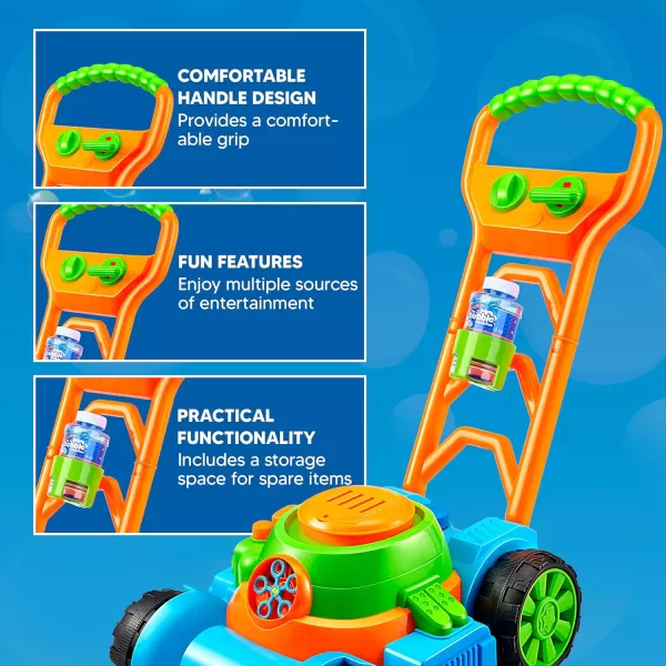 Sloosh Bubble Lawn Mower Toddler Toys  Kids Toys Bubble Machine Summer Outdoor Toys Games Bubble Mower Push Toy Outside Toys for Toddlers Preschool Kid Boys Girls Birthday Gifts BlueBlue