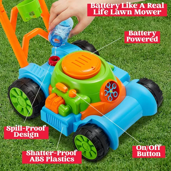 Sloosh Bubble Lawn Mower Toddler Toys  Kids Toys Bubble Machine Summer Outdoor Toys Games Bubble Mower Push Toy Outside Toys for Toddlers Preschool Kid Boys Girls Birthday Gifts BlueBlue