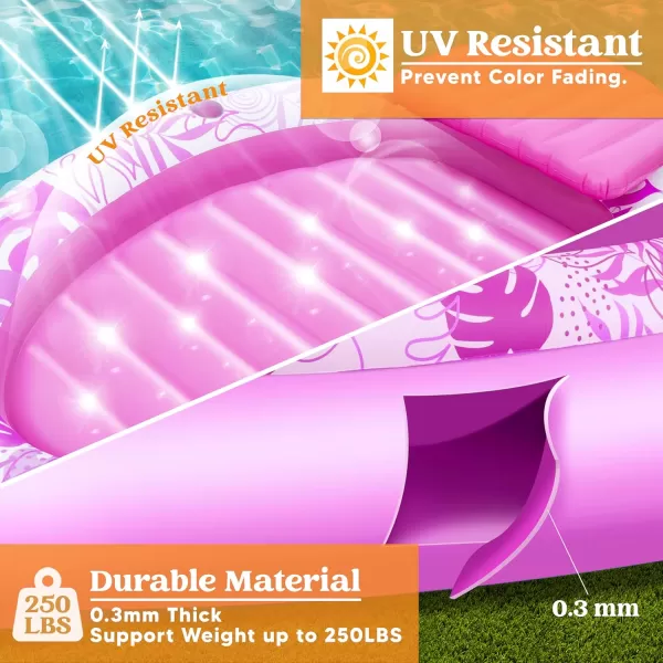 Sloosh Inflatable Pool Float Lounge 70quot x 50quot Oval Suntan Tub Floatie for Adults Tanning Pool Lounge Raft Floats Personal Pool Lounger for Summer Water PartyPink