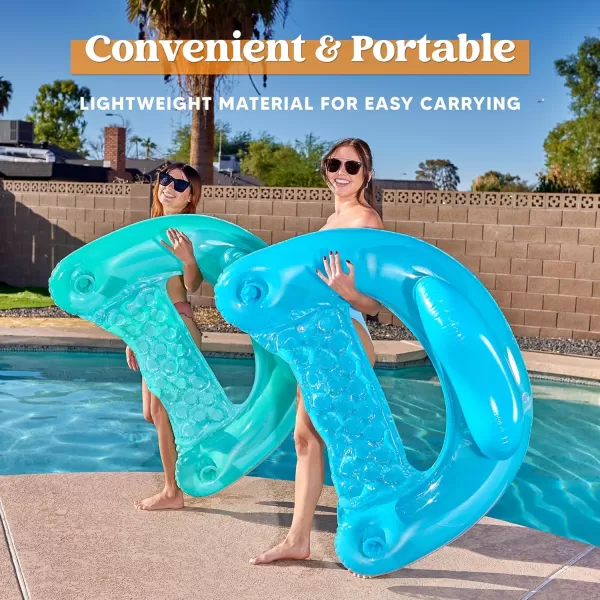 Sloosh Inflatable Pool Floats Adult 2 Pack Pool Chairs with Cup HoldersBlow up Floating Pool Floats ChairPool Floaties for Adults Swimming Pool Party Summer Water FunPure