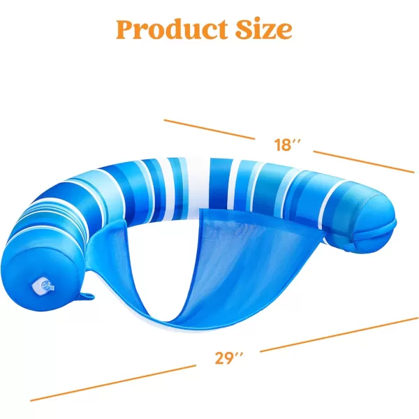 Sloosh Inflatable Pool Floats Chairs Adults 2 Packs Floating Noodle Chair with Stripes Design Soft Fabric Covered with Sling for Swimming Pool Water Chair Pool Lounger Party FloatiesDark BlueDark Green