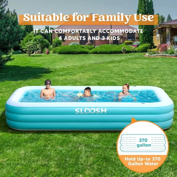 Sloosh Inflatable Pool with Seats 125quot x 68quot x 22quot FullSized Inflatable Swimming Pool Durable Thickened Above Ground Swimming Pool Blow Up Family Pool Summer Water Party Backyard Garden Lawn
