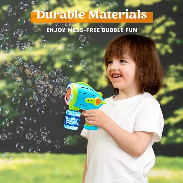 Sloosh Light Up Airship Bubble Guns for Kids Ages 48 with Bubble Refill Solution 10000 Bubbles 10 Holes Bubble Machine Gun for Toddlers Outdoor Toy Adults Summer Party Easter Gift