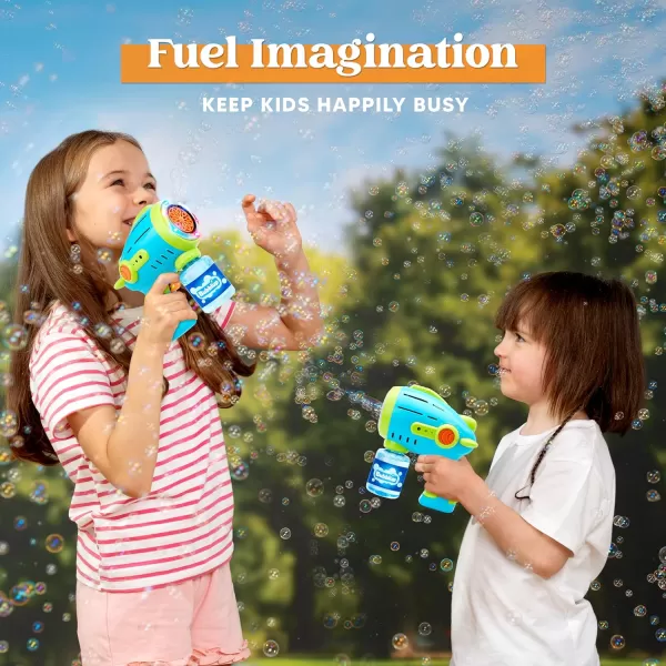 Sloosh Light Up Airship Bubble Guns for Kids Ages 48 with Bubble Refill Solution 10000 Bubbles 10 Holes Bubble Machine Gun for Toddlers Outdoor Toy Adults Summer Party Easter Gift