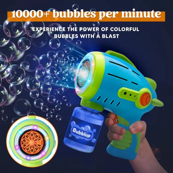 Sloosh Light Up Airship Bubble Guns for Kids Ages 48 with Bubble Refill Solution 10000 Bubbles 10 Holes Bubble Machine Gun for Toddlers Outdoor Toy Adults Summer Party Easter Gift