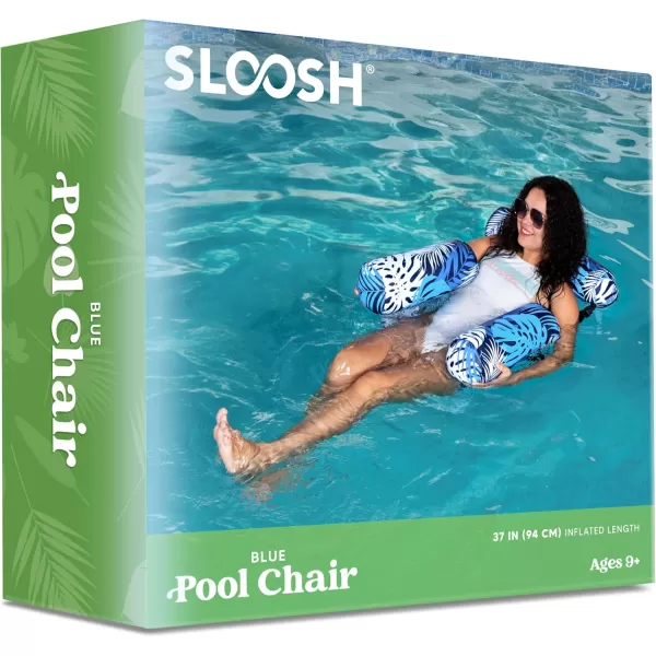 Sloosh Pool Floats Chairs Adult Inflatable Pool Lounge ChairsPlant Pattern Floating Pool Hammock Chair for AdultsBlow up Pool Noodles Floats for Pool Party Summer Water FunBlue leaves
