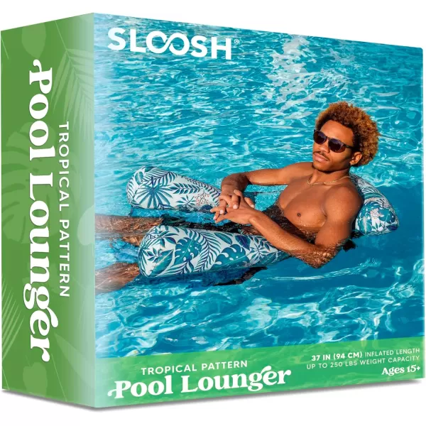 Sloosh Pool Floats Chairs Adult Inflatable Pool Lounge ChairsPlant Pattern Floating Pool Hammock Chair for AdultsBlow up Pool Noodles Floats for Pool Party Summer Water FunTropical leaves