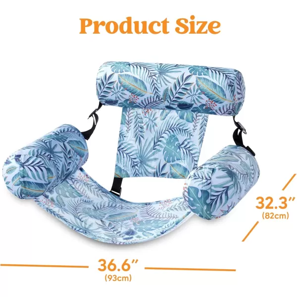 Sloosh Pool Floats Chairs Adult Inflatable Pool Lounge ChairsPlant Pattern Floating Pool Hammock Chair for AdultsBlow up Pool Noodles Floats for Pool Party Summer Water FunTropical leaves