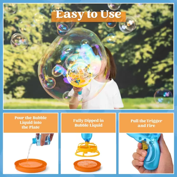 Sloosh Whale Bubble Gun with Bubble Refill Solution Mini in Giant Bubbles Design Bubble Gun Machine Blower Toy for Kids Adults Summer Party Favors Easter Basket Stuffers Birthday Gift