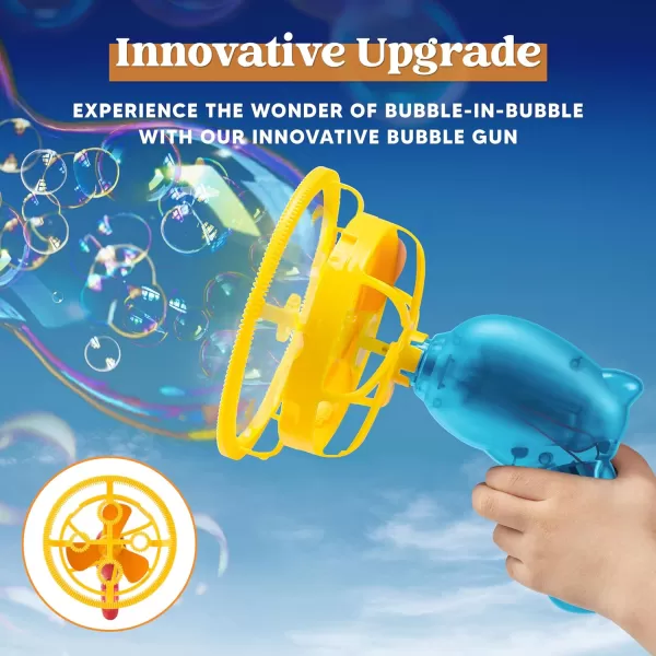 Sloosh Whale Bubble Gun with Bubble Refill Solution Mini in Giant Bubbles Design Bubble Gun Machine Blower Toy for Kids Adults Summer Party Favors Easter Basket Stuffers Birthday Gift