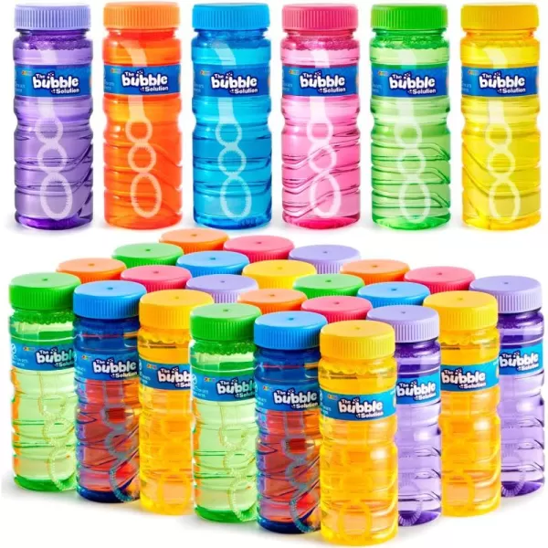 JOYIN 12 Pack Bubble Bottles 4oz Bubbles Solution Bubbles Party Favors for Kids Bubbles Wand Bulk 6 Colors Large Bubble Kit Easter Basket Stuffers for Toddler Summer Toddler Outdoor Toys