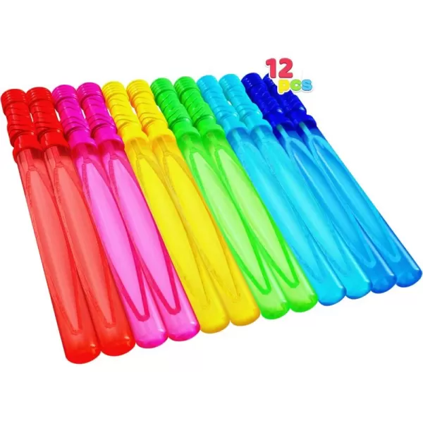 JOYIN 146 Big Bubble Wands for Kids 1 Dozen Bubble Wand Bulk with Bubbles Refill Solution for Summer Toy Party Favor Outdoors Activity Easter Basket Stuffers Birthday Gift