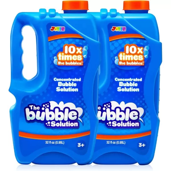 JOYIN 2 Bottles Bubbles Refill Solutions 64oz up to 5 Gallon Big Bubble Solution 64 OZ Concentrated Bubble Solution for Bubble Machine Gun Wand Refill Fluid Summer Easter Toys RedPurpleBlue