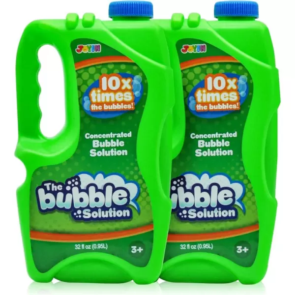JOYIN 2 Bottles Bubbles Refill Solutions 64oz up to 5 Gallon Big Bubble Solution 64 OZ Concentrated Bubble Solution for Bubble Machine Gun Wand Refill Fluid Summer Easter Toys RedPurpleGreen
