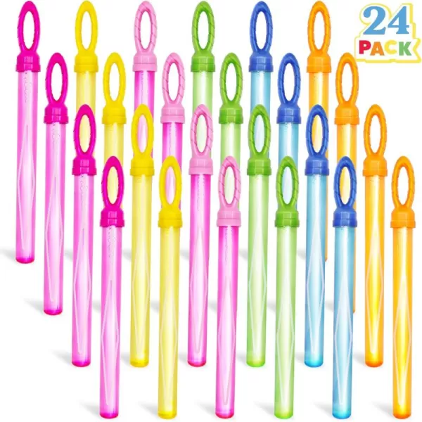 JOYIN 24 Pack 146 Big Bubble Wands Bulk 2 Dozen for Summer Toy OutdoorIndoor Activity Use Easter Bubbles Party Favors Supplies for KidsLeaf