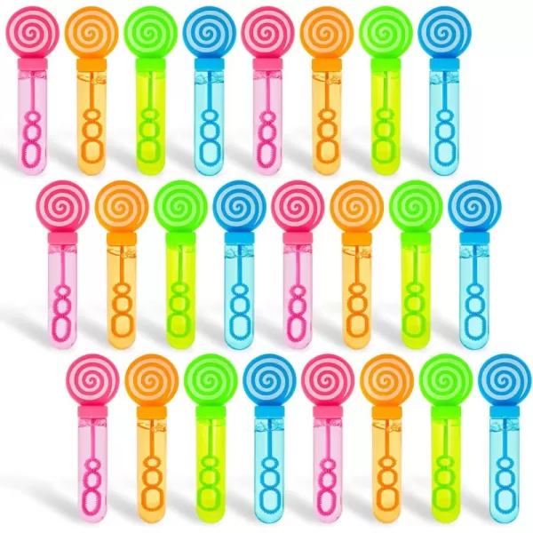 JOYIN 24 Pack Mini Bubble Wands for Themed Birthday Wedding Bubble Maker Toys for Kids Summer Gifts Bubbles Fun Toys