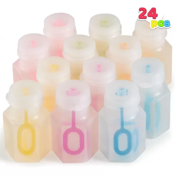 JOYIN 24 Pcs Mini Bubble Wands Assortment Party Favors Toys for Kids Child Summer Gifts Bubbles Fun ToysWedding Bath TimeSummer Outdoor Gifts for Girls BoysTransparent