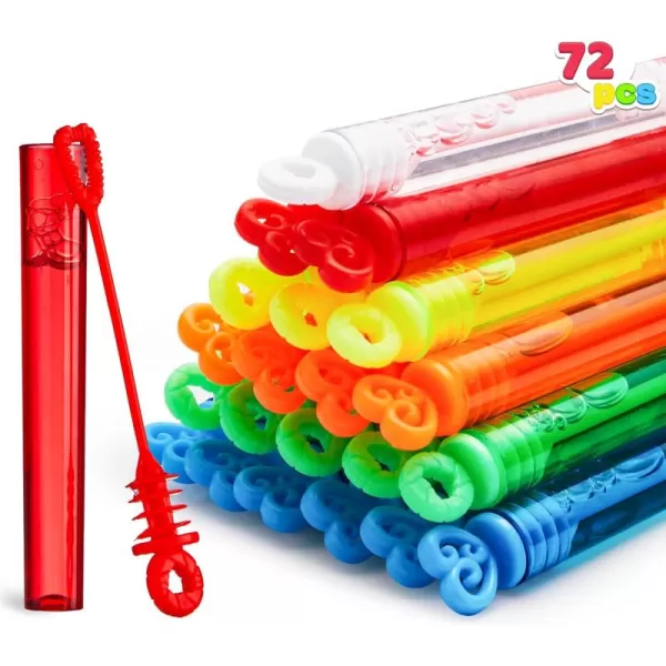 JOYIN 72 Pcs 6 Colors Mini Bubble Wands Bulk Party Favors Assortment Toys for Kids Carnival Prizes Wedding Outdoor Gifts for Girls ampamp Boys Easter Basket Stuffers Goodie Gift Bag Stuffer Fillers