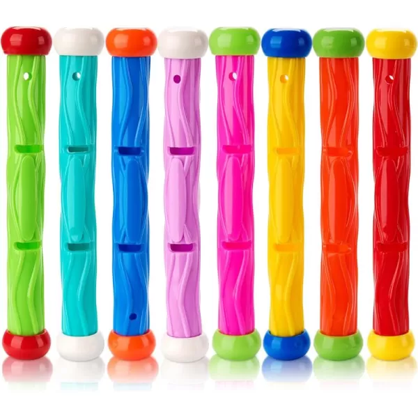 JOYIN Diving Sticks Pool Toys 8 Pcs Underwater Training Pool Dive Stick for Kids Colorful Swimming Toy Sinking Throwing Sticks for Kids Gifts Summer Swim Training Water Fun Pool GamesSticksSticks