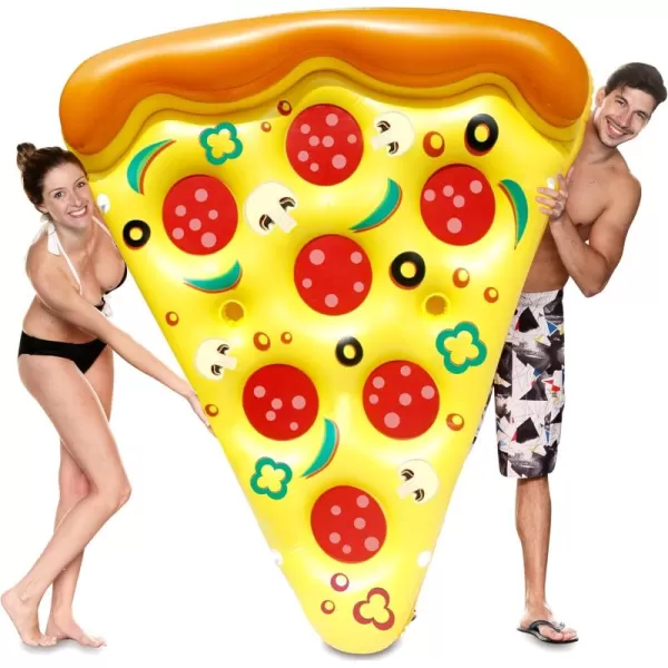 JOYIN Giant Inflatable Pizza Slice Pool Float Fun Pool Floaties Swim Party Toy Summer Pool Raft 1 Pack Extra Large with Cup Holders