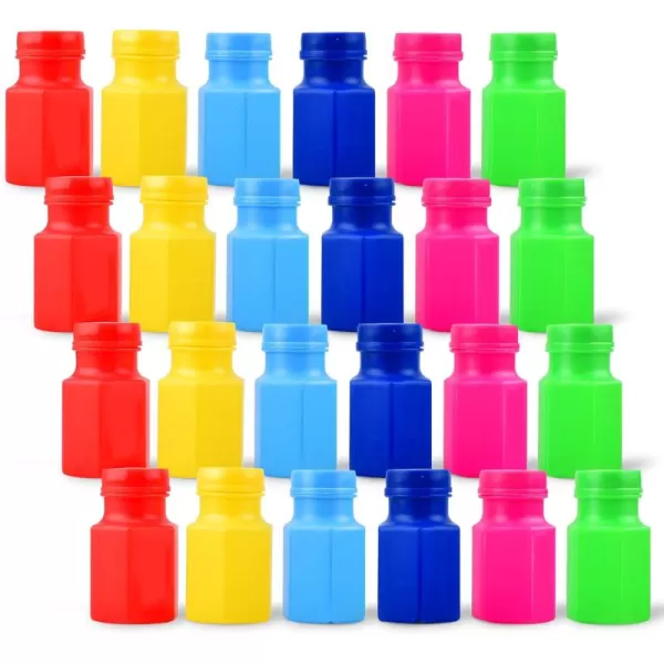 Sloosh 24 Pack Mini Bubble Bottles with Wand Bubble Refill for Kids Bubble Toys Summer Bubble Fun Activity Easter and Assortment Party Favors