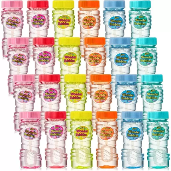 Sloosh 24 Pack Twisted Bubble Bottle with 2 oz Bubble Solution Set6 Color for Kids Bubble Toys Summer Bubble Fun Activity Easter and Assortment Party FavorsTypical