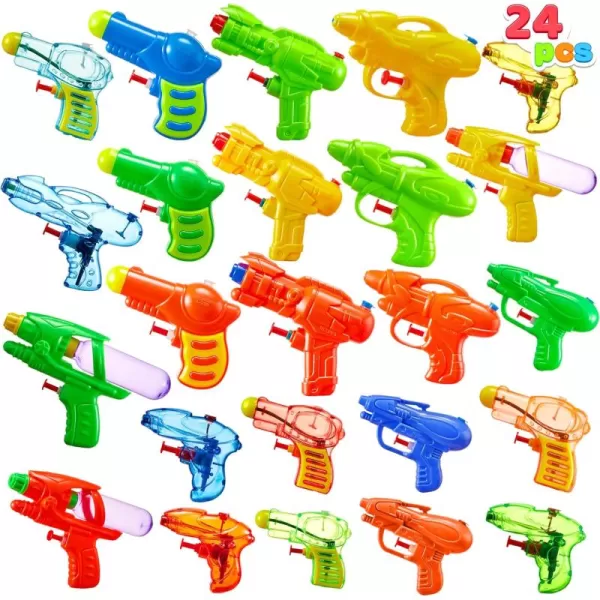 Sloosh 24 Packs Water Gun Party Favors Assorted Colors Mini Water Blasters Summer Squirt Soaker Water Fighting Beach Pool Toys for Kids
