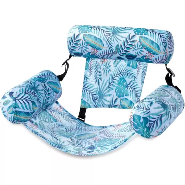 Sloosh Pool Floats Chairs Adult Inflatable Pool Lounge ChairsPlant Pattern Floating Pool Hammock Chair for AdultsBlow up Pool Noodles Floats for Pool Party Summer Water FunTropical leaves