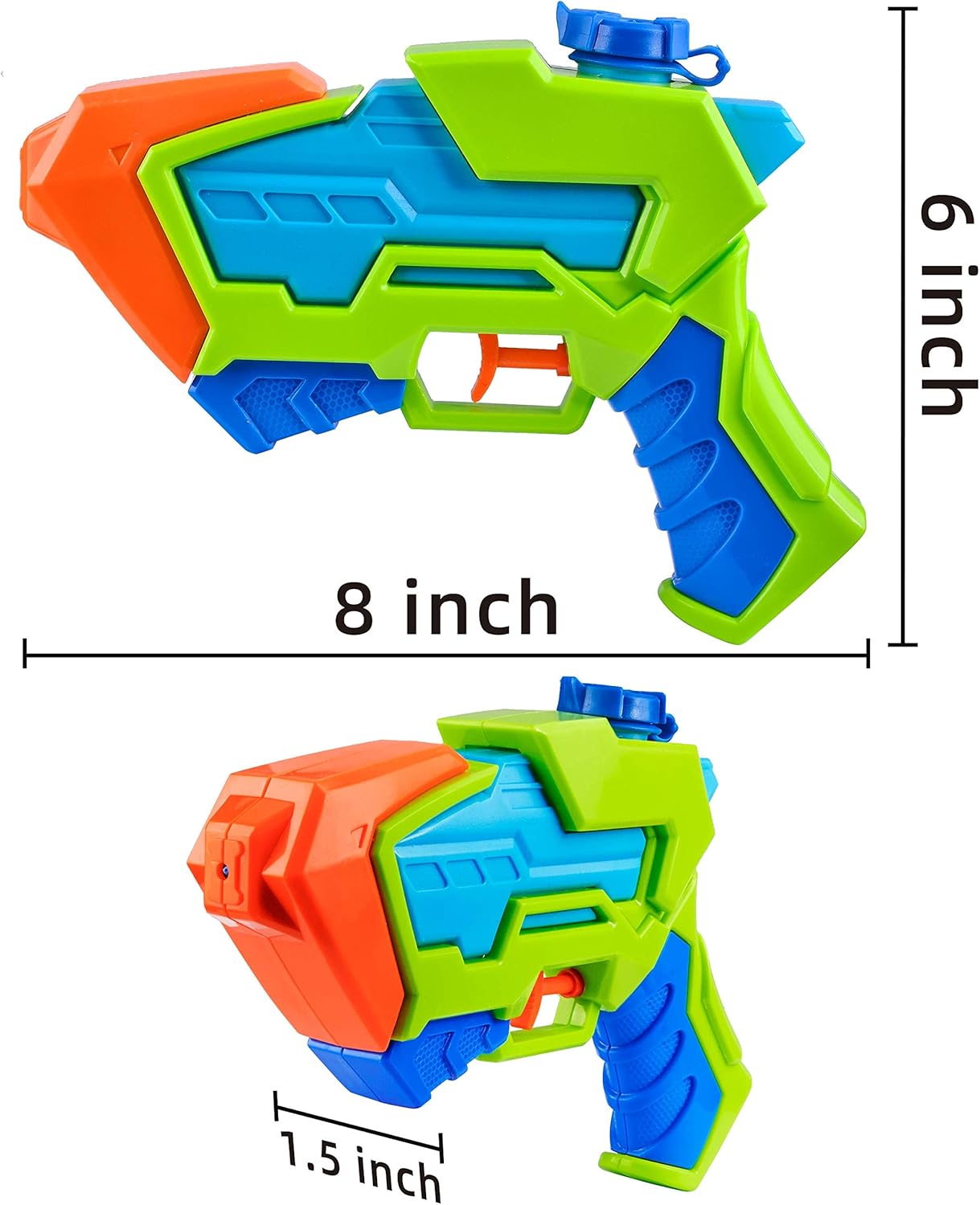 8 Pack Assorted Water Pistols Water Guns in 8 Colors Water Blaster Water Soaker Squirt Guns for Kids Summer Swimming Pool Beach Sand Outdoor Water Activity Fighting Play Toy