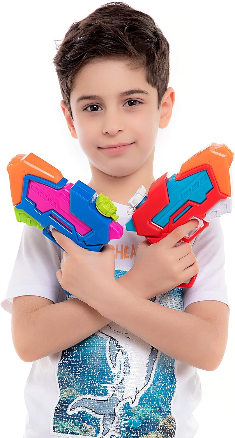 8 Pack Assorted Water Pistols Water Guns in 8 Colors Water Blaster Water Soaker Squirt Guns for Kids Summer Swimming Pool Beach Sand Outdoor Water Activity Fighting Play Toy