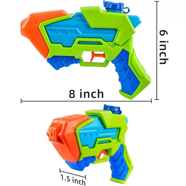 8 Pack Assorted Water Pistols Water Guns in 8 Colors Water Blaster Water Soaker Squirt Guns for Kids Summer Swimming Pool Beach Sand Outdoor Water Activity Fighting Play Toy