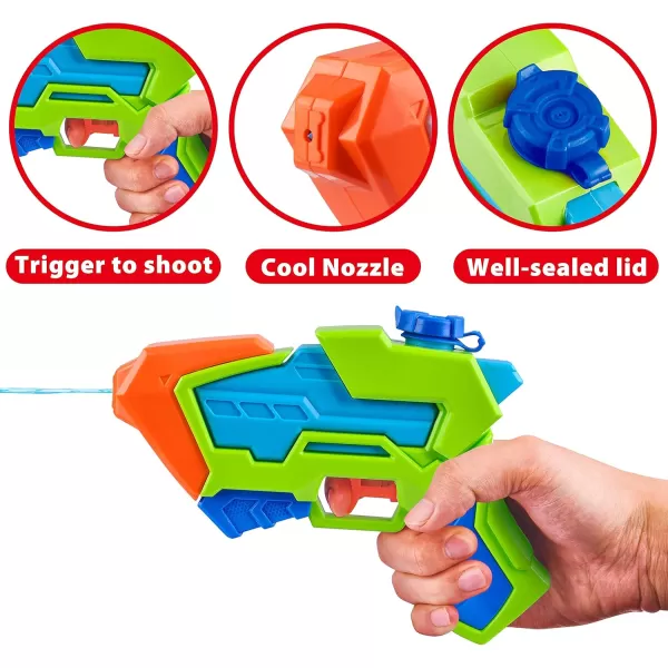 8 Pack Assorted Water Pistols Water Guns in 8 Colors Water Blaster Water Soaker Squirt Guns for Kids Summer Swimming Pool Beach Sand Outdoor Water Activity Fighting Play Toy