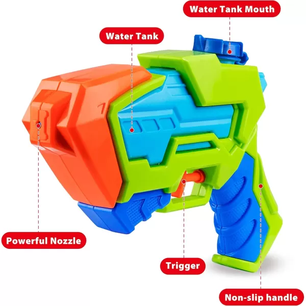 8 Pack Assorted Water Pistols Water Guns in 8 Colors Water Blaster Water Soaker Squirt Guns for Kids Summer Swimming Pool Beach Sand Outdoor Water Activity Fighting Play Toy