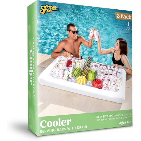 JOYIN 3Pack Inflatable Serving Bars Cooler  Inflatable Cooler Ice Buffet Salad Serving Trays with Drain Plug Food Drink Holder for Indoor Outdoor Summer Picnic Beach Pool Luau Party