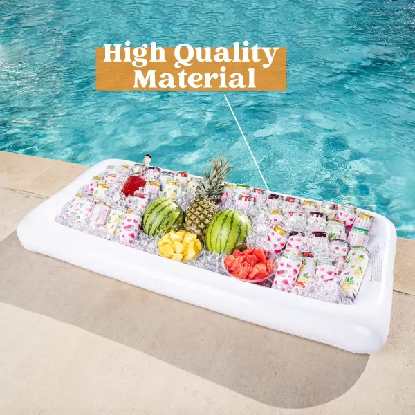 JOYIN 3Pack Inflatable Serving Bars Cooler  Inflatable Cooler Ice Buffet Salad Serving Trays with Drain Plug Food Drink Holder for Indoor Outdoor Summer Picnic Beach Pool Luau Party