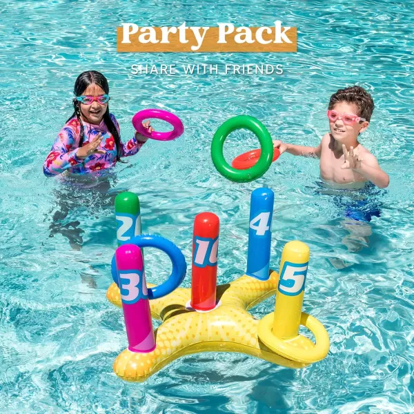 2 Sets Inflatable Pool Toss Game Combo Set Includes Ring Toss ampamp CornToss Game Floating Toss Game Swimming Pool Games for Kids Adults Summer Pool Party Fun ampamp Pool Accessories