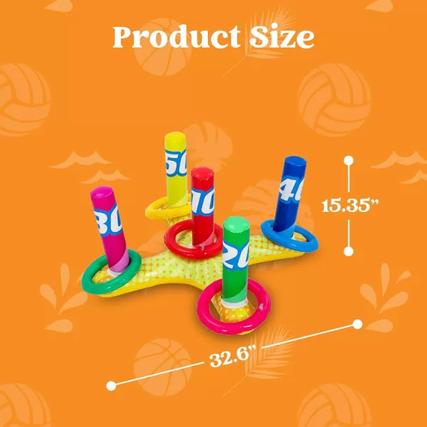 2 Sets Inflatable Pool Toss Game Combo Set Includes Ring Toss ampamp CornToss Game Floating Toss Game Swimming Pool Games for Kids Adults Summer Pool Party Fun ampamp Pool Accessories
