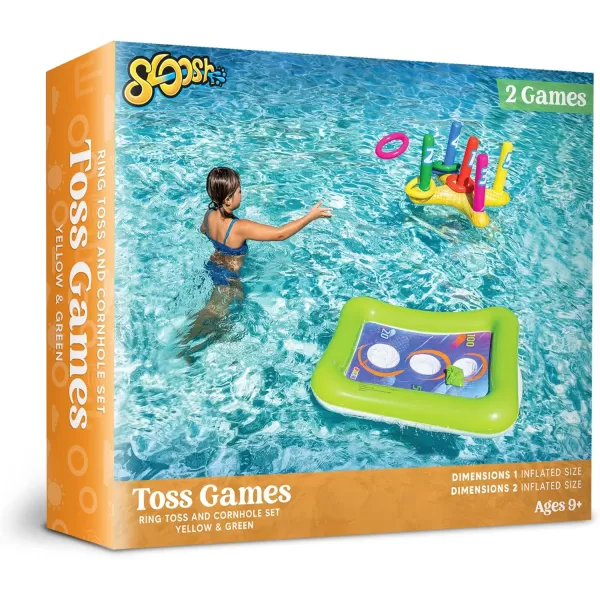 2 Sets Inflatable Pool Toss Game Combo Set Includes Ring Toss ampamp CornToss Game Floating Toss Game Swimming Pool Games for Kids Adults Summer Pool Party Fun ampamp Pool Accessories