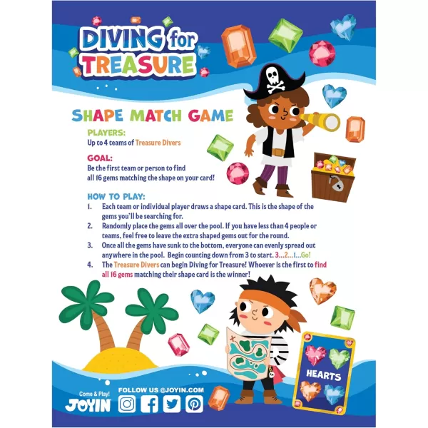 4in1 Diving Pool Toys Underwater Seek and Find Gems Game Set Waterproof Swiming Pool Toys for Kids with Mesh Bag Water Toy Gifts for Summer Swim Dive Search Treasure Match Games