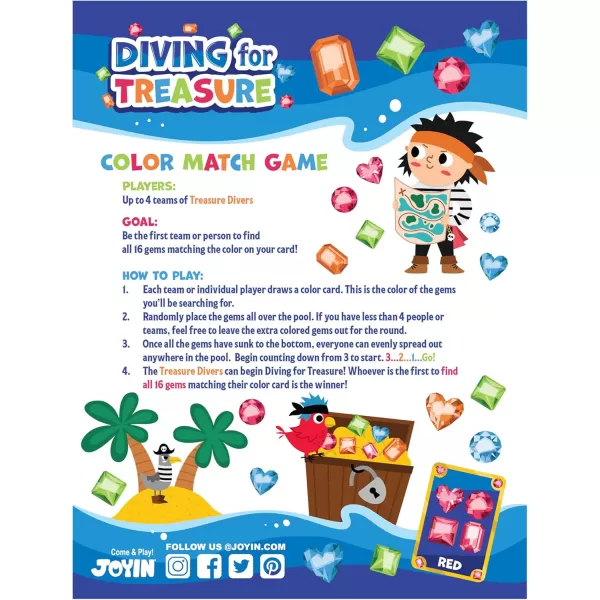 4in1 Diving Pool Toys Underwater Seek and Find Gems Game Set Waterproof Swiming Pool Toys for Kids with Mesh Bag Water Toy Gifts for Summer Swim Dive Search Treasure Match Games